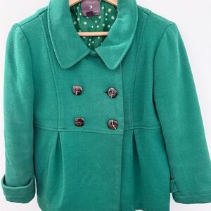 Green- Double-Breasted Pea Coat